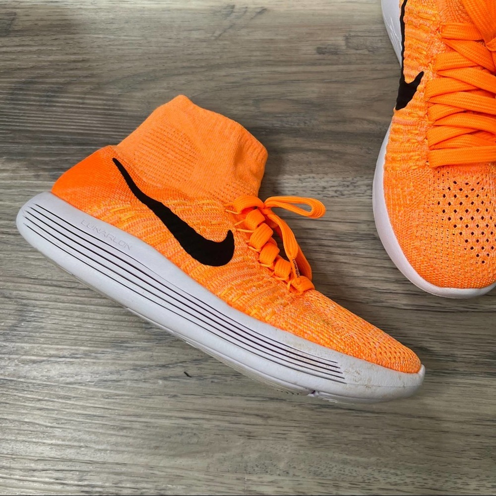 Nike Lunarepic Flyknit Laser Orange Sneakers Shoes sz 7 818677-801 - Picture 3 of 10